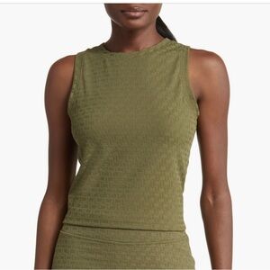 Zella Jacquard Army Green Tank Size Small